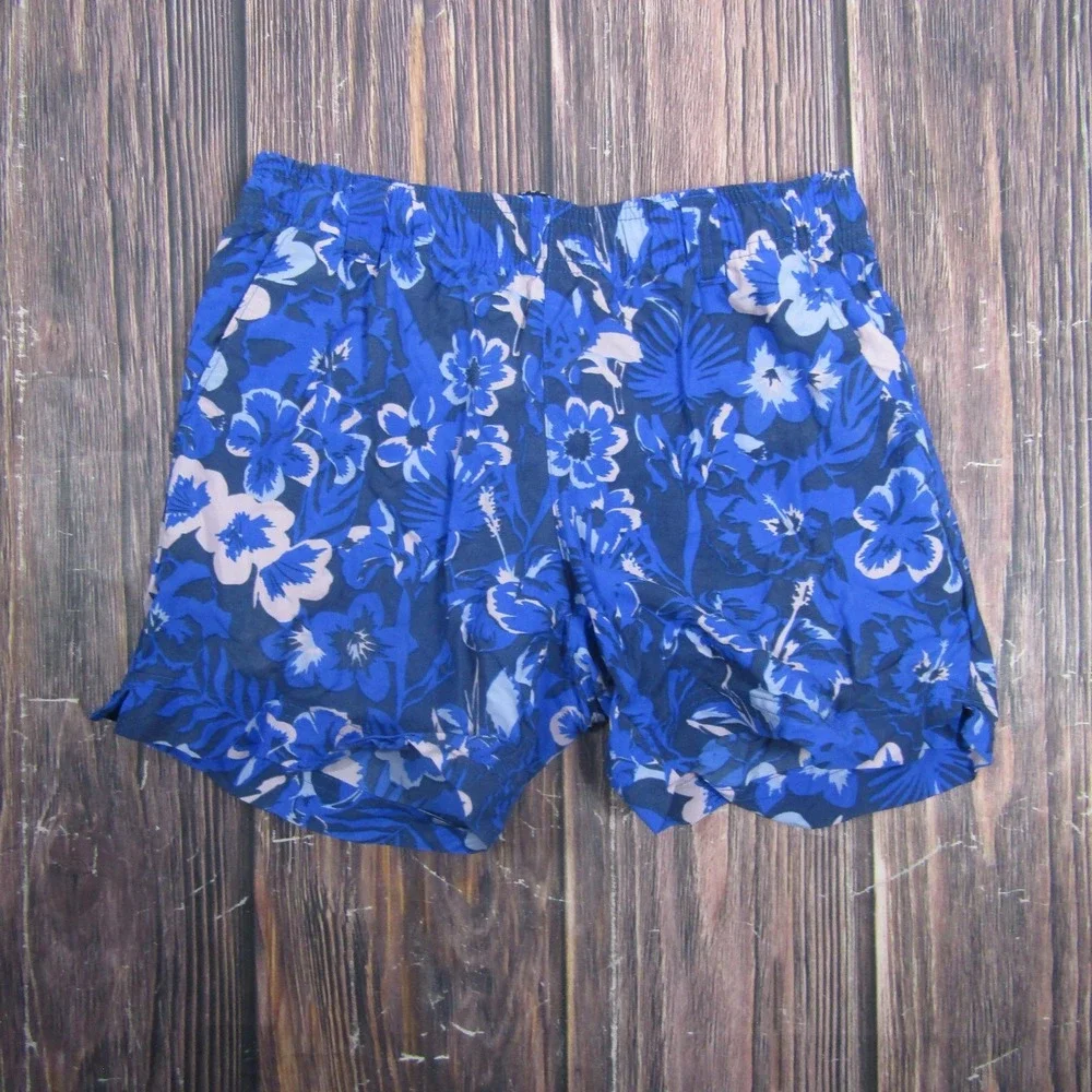 Columbia Swim Trunks Mens XS Blue Floral PFG Fishing Shorts Mesh Lined Quick Dry